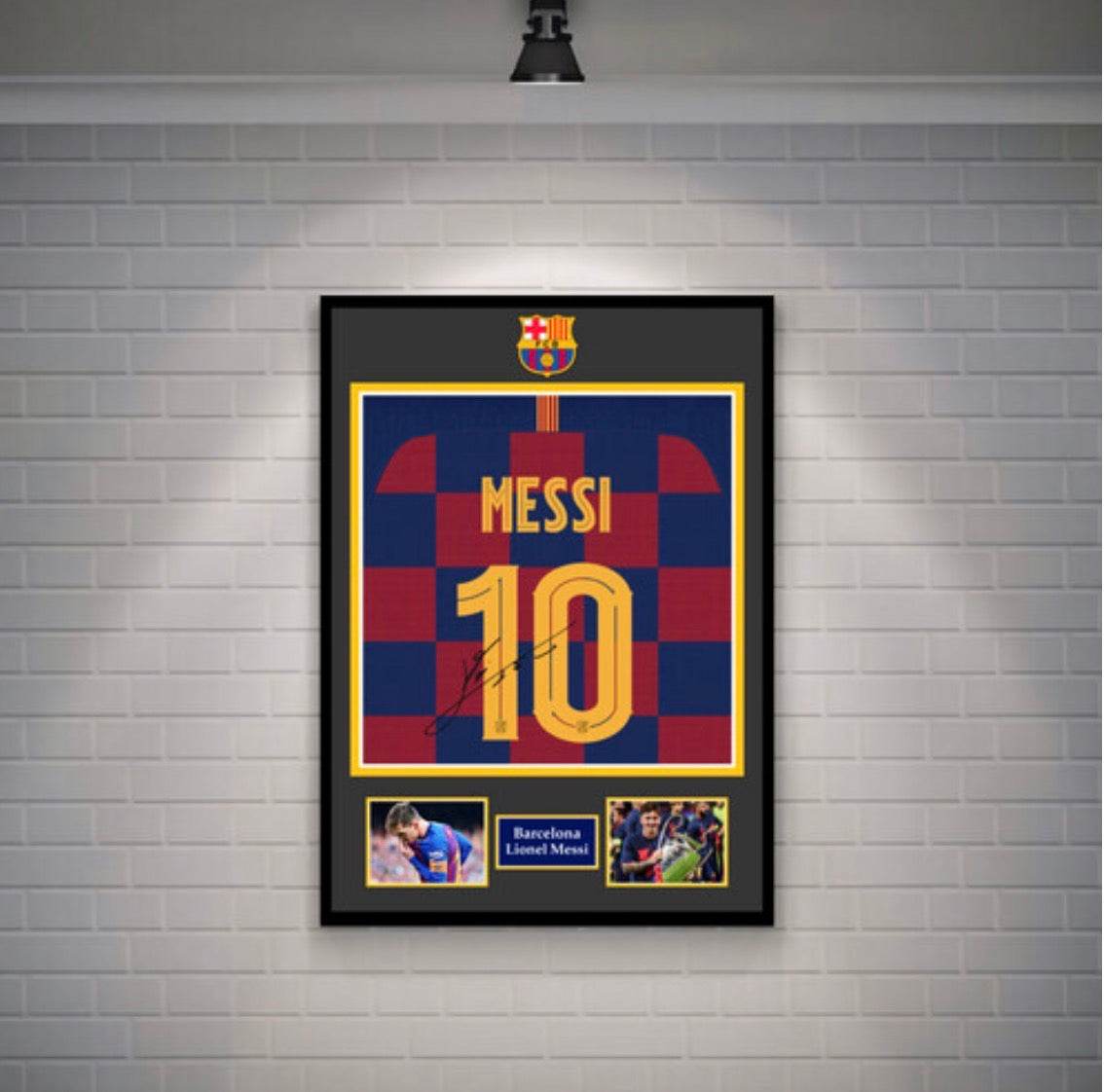 Messi Signed Barcelona Shirt (Poster)