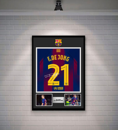 F. De Jong Signed Barcelona Shirt (Poster)