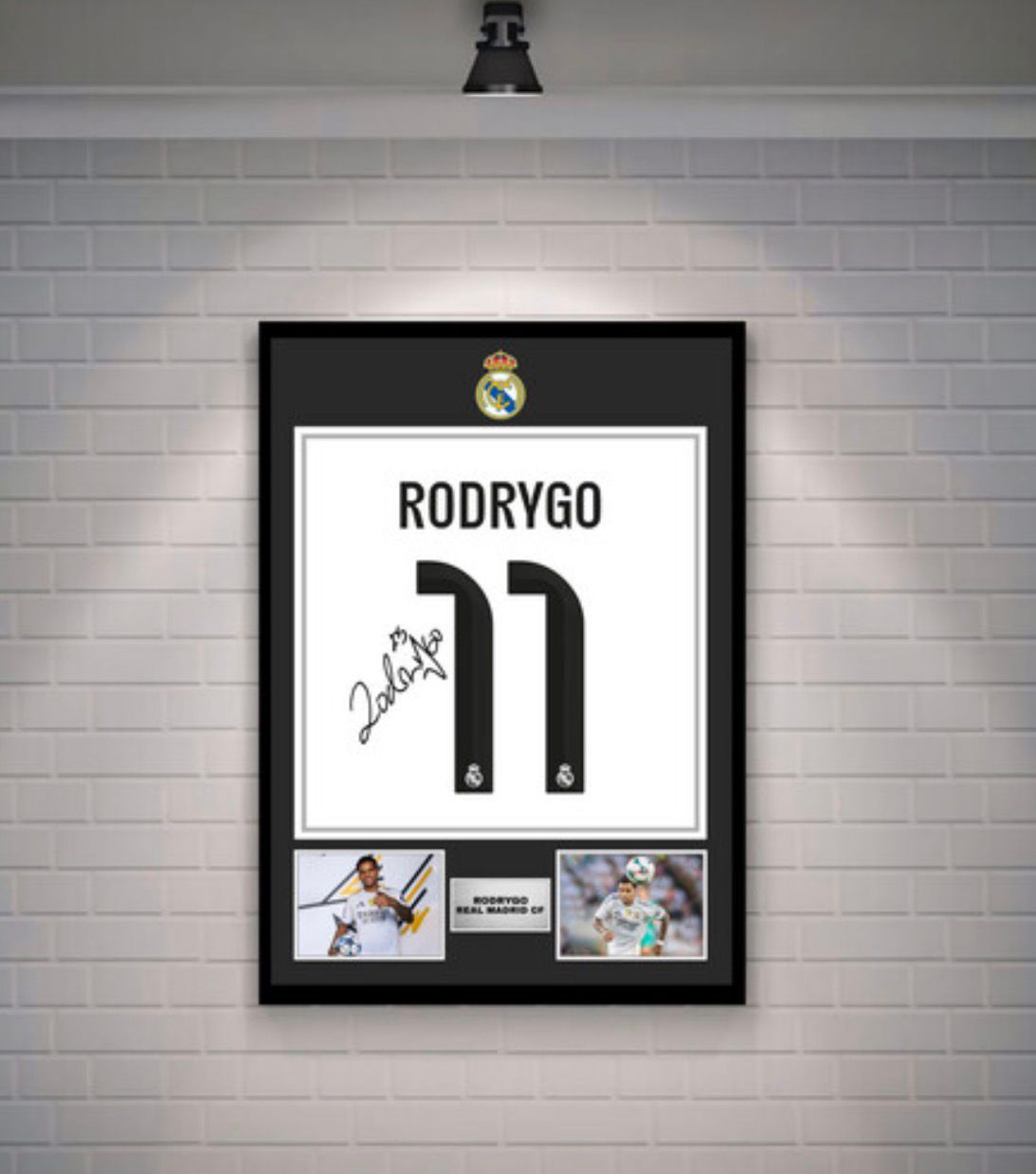 Rodrygo Signed Real Madrid Shirt (Poster)