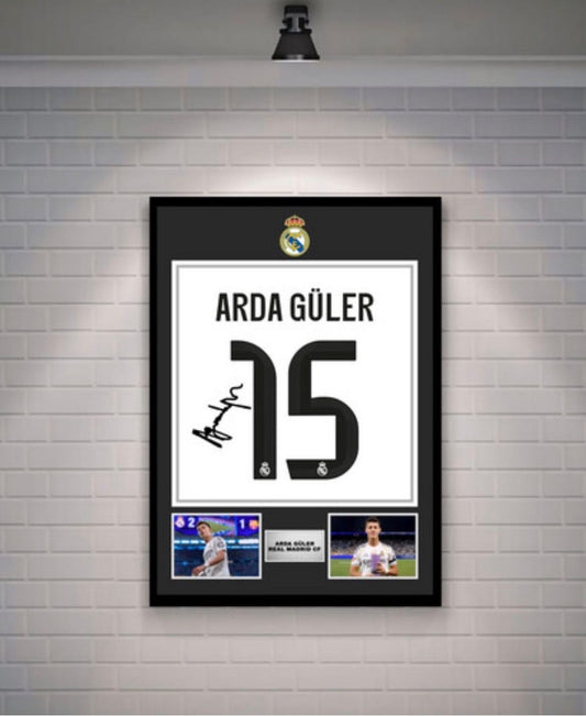 Arda Güler Signed Real Madrid Shirt (Poster)